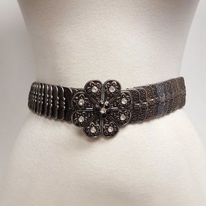 Western Flower Buckle Fish Scale Stretch Belt